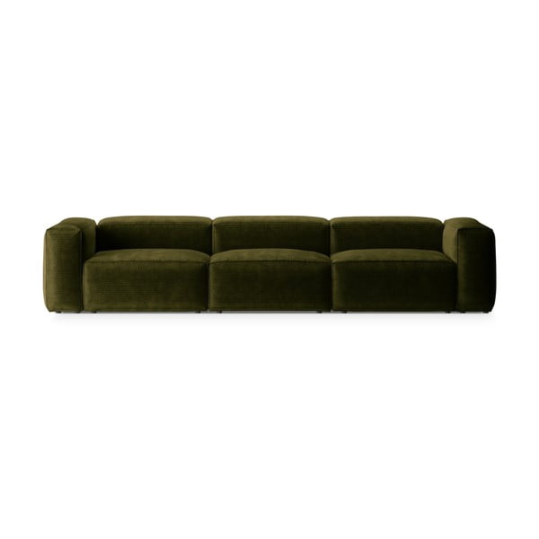 Žalios spalvos iš kordinio velveto sofa 364 cm Bergamo – Cosmopolitan Design