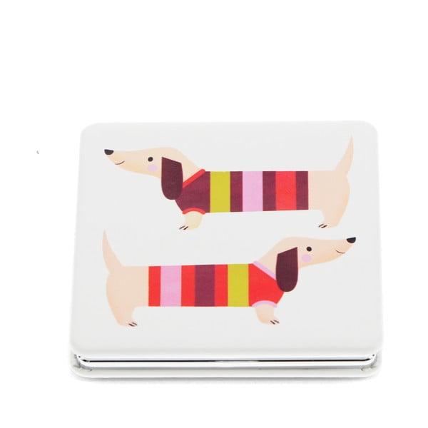 Kosmetinis didinantis veidrodis 7x7 cm Sausage Dog – Rex London