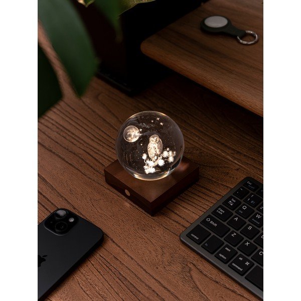 Šviečianti dekoracija nešiojamas USB ø 8 cm Amber – Gingko-image-4