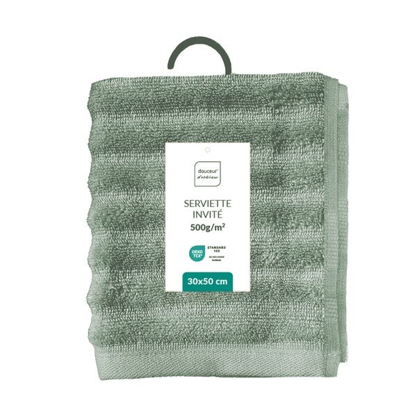 Žalios spalvos iš frote audinio iš medvilnės rankšluostis 30x50 cm Maya – douceur d'intérieur-image-4