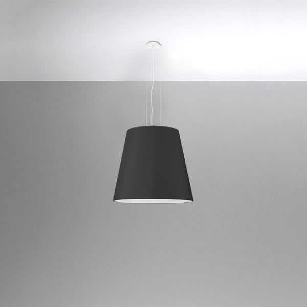 Juodas pakabinamas šviestuvas su stikliniu gaubtu ø 50 cm Tresco - Sollux-image-2