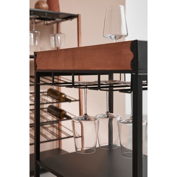 Juodos spalvos iš metalo vyno spintelė butelių skaičius 15, 48,5x84,5x34 cm Isaac – Yes Everyday-image-1
