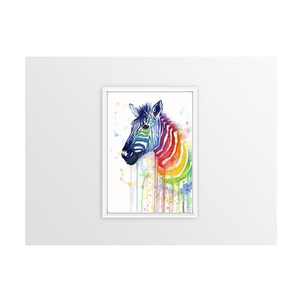 Plakatas Piacenza Art Rainbow Zebra, 33,5 x 23,5 cm