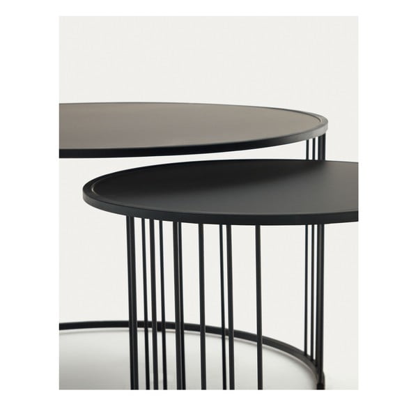 Apvalios formos šoninis stalas su stikliniu stalviršiu ø 75 cm Hadar – Kave Home-image-1