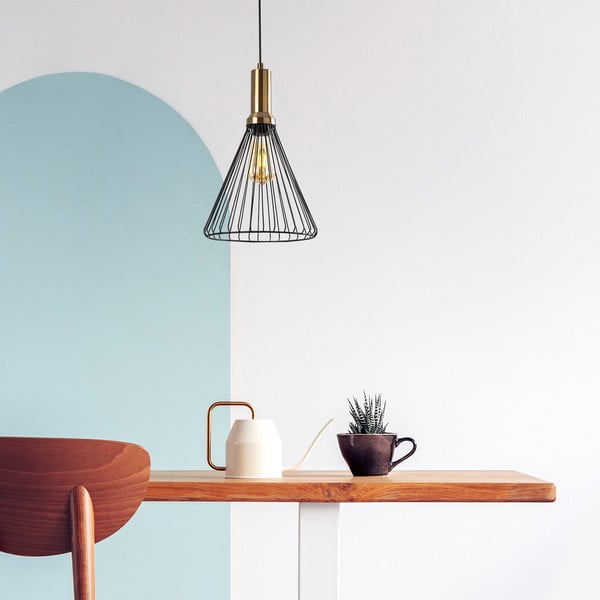 Kabantis šviestuvas juodos spalvos ø 24 cm su metaliniu gaubtu Dear – Opviq lights-image-1