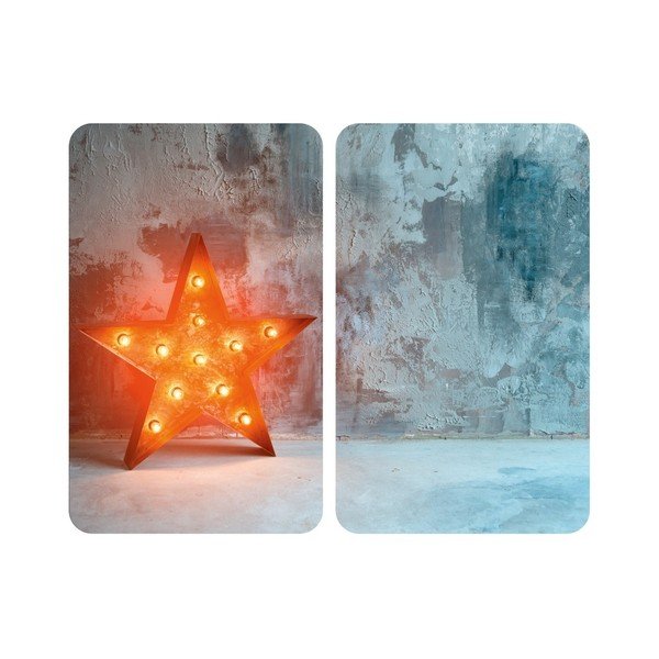 2 stiklinių dangčių rinkinys Wenko Star viryklei, 52 x 30 cm