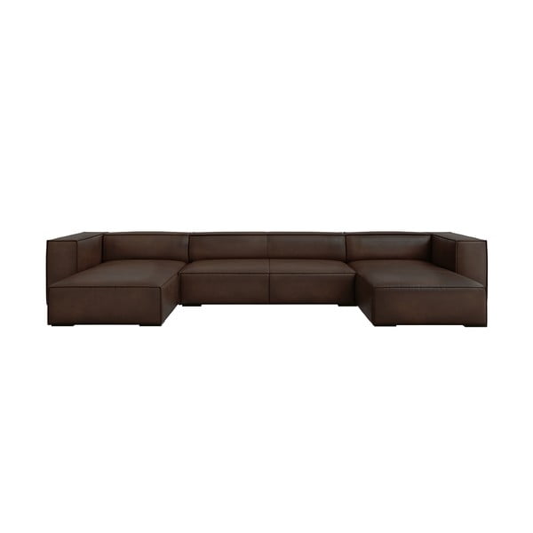 Tamsiai ruda odinė kampinė sofa (U formos) Madame - Windsor & Co Sofas