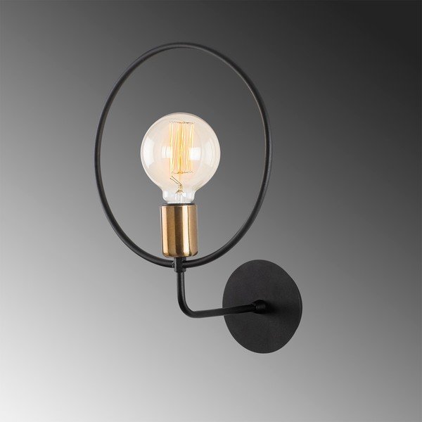Sieninė lempa juodos spalvos Circle – Opviq lights-image-3