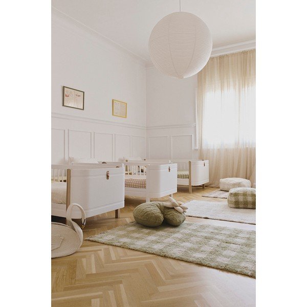 Skalbiamas/rankų darbo žalios spalvos iš medvilnės vaikiškas kilimas 90x120 cm Vichy – Lorena Canals-image-1