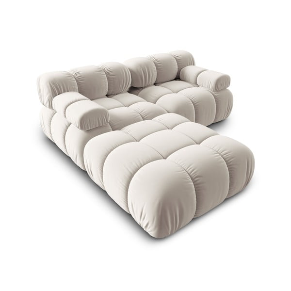 Iš velveto modulinė kampinė sofa smėlio spalvos (kintama) Bellis – Micadoni -image-4