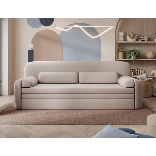 Smėlio spalvos iš velveto sulankstoma/su sandėliavimo vieta sofa 236 cm Elioss – ELTAP-image-1