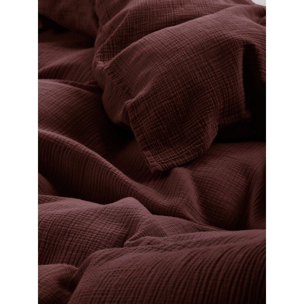 Tamsiai rudos spalvos iš muslino viengulė patalynė 140x200 cm Amilia – Jotex-image-3