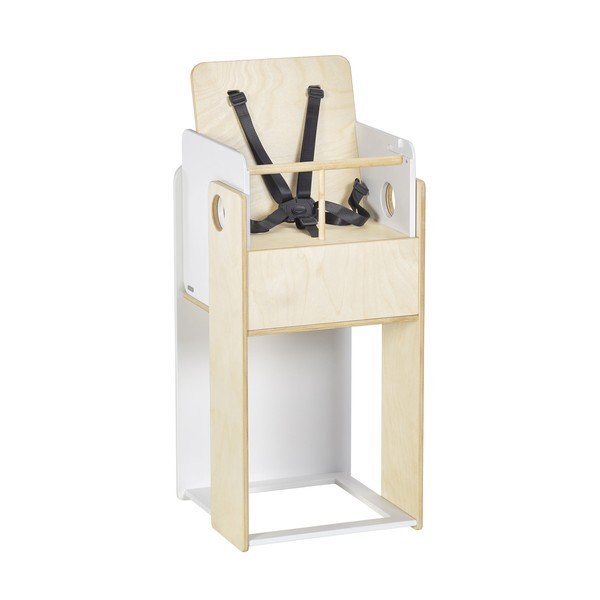 Baltos spalvos/natūralios spalvos maitinimo kėdutė Nuun – Kave Home