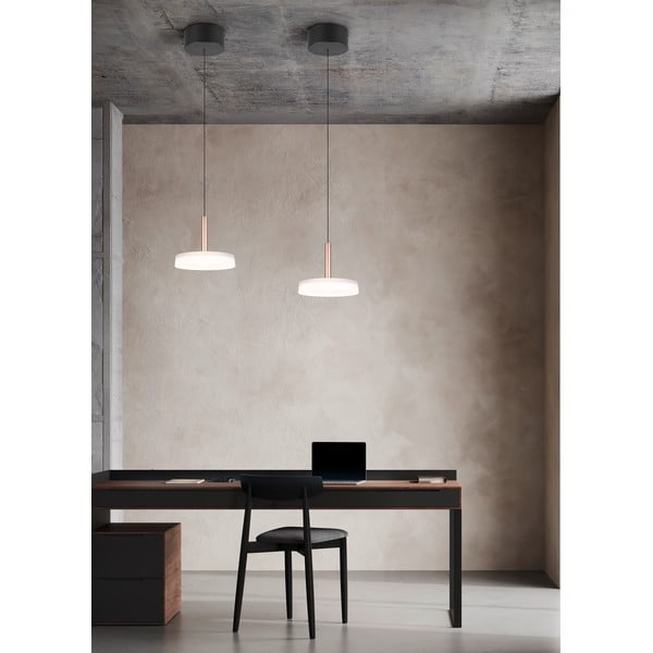 Kabantis šviestuvas juodos ir baltos spalvos/auksinės spalvos LED su pritemdymo funkcija ø 22 cm su stiklo gaubtu Celeste – Trio-image-1
