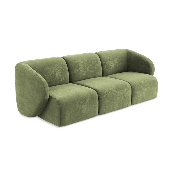 Žalios spalvos sofa iš šenilinio audinio 244 cm Lani – Makamii-image-2