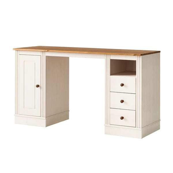 Rašomasis stalas su pušies masyvo stalviršiu 50x140 cm Anita – Støraa