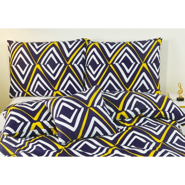 Iš mikrosatino viengulė patalynė tamsiai mėlynos spalvos 6 dalių 140x200 cm Dylan – My House-image-1