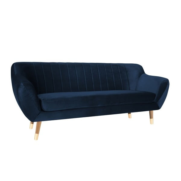 Tamsiai mėlyna aksomo sofa Mazzini Sofos Benito, 188 cm-image-2