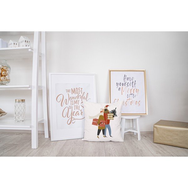 Dekoratyvinis pagalvės užvalkalas su Kalėdų motyvu 45x45 cm Christmas Couple – Butter Kings-image-1
