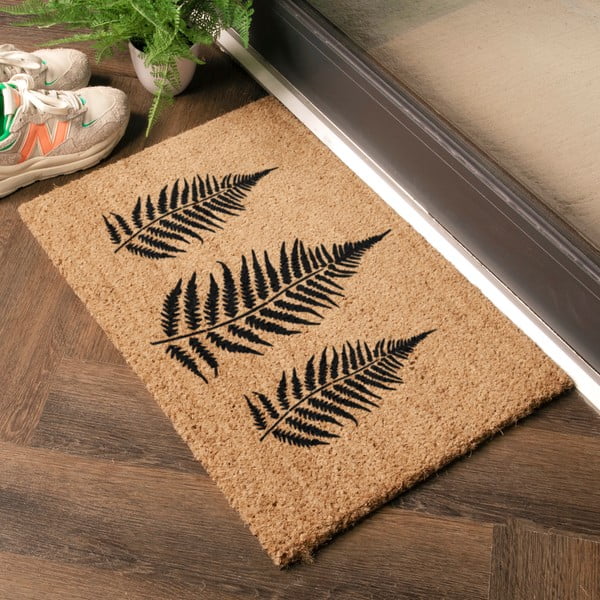 Iš kokoso pluošto grindų kilimėlis 40x60 cm Fern Leaf – Artsy Doormats-image-1