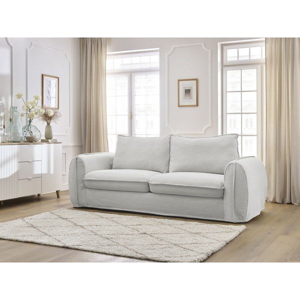 Šviesiai pilkos spalvos sofa miegojimui/sulankstoma 216 cm Archimede – Bobochic Paris-image-1