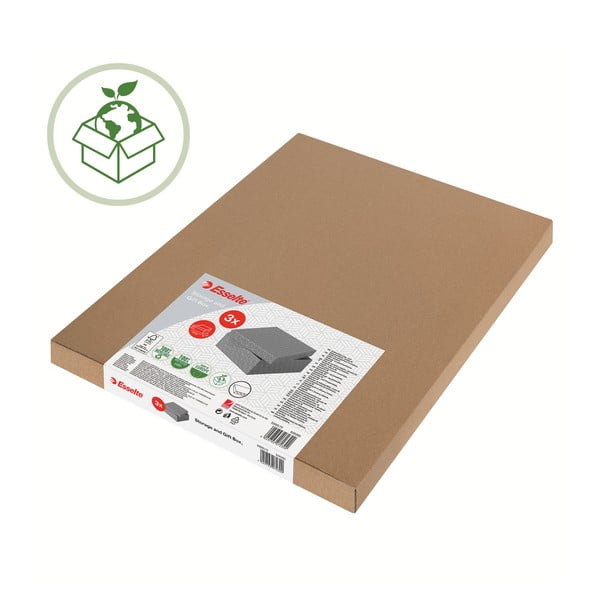 Sada 3 šedých úložných boxů Leitz Eselte, 20 x 25,5 cm-image-4