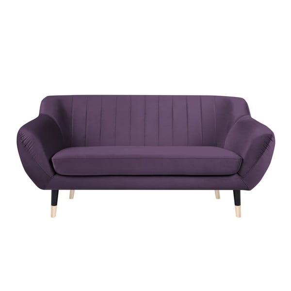 Violetinė sofa su juodomis kojomis Mazzini Sofas Benito, 158 cm