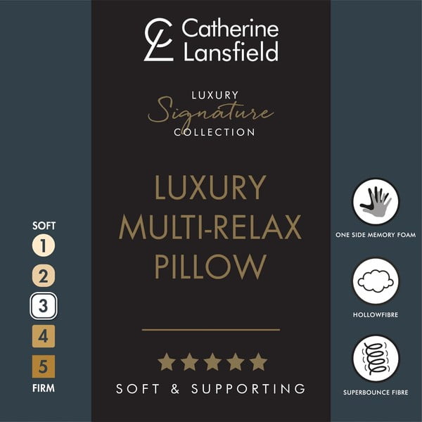 Iš prie kūno prisitaikančių putų pagalvės užpildas 48x74 cm Luxury Multi Relax – Catherine Lansfield-image-4