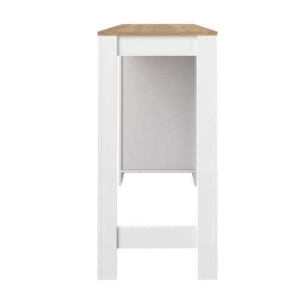 Baltas baro stalas su ąžuoliniu stalviršiu 115x50 cm Aravis - TemaHome -image-4
