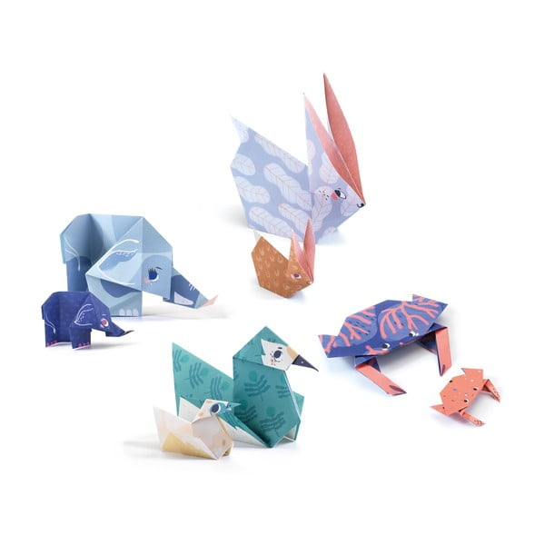 24 origami popierių rinkinys su instrukcijomis Djeco Family