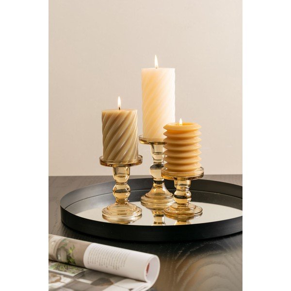 Šviesiai ruda stiklo žvakidė PT LIVING Art-image-1