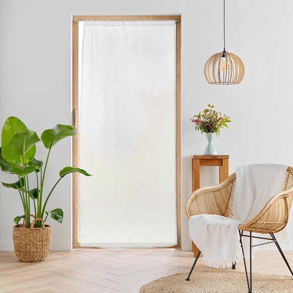 Užuolaida baltos spalvos durims 90x200 cm Haltona – douceur d'intérieur-image-1