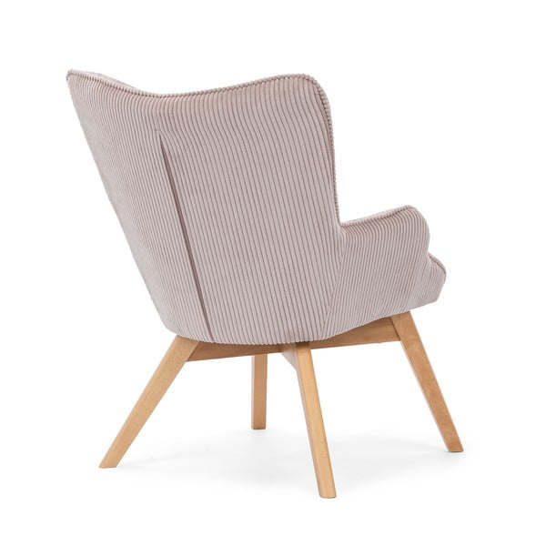 Šviesiai rožinės spalvos iš kordinio velveto krėslas Niko – Ropez-image-3