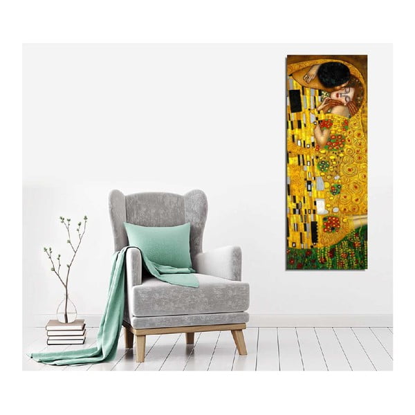 Sieninė reprodukcija ant drobės Gustav Klimt The Kiss, 30 x 80 cm-image-1