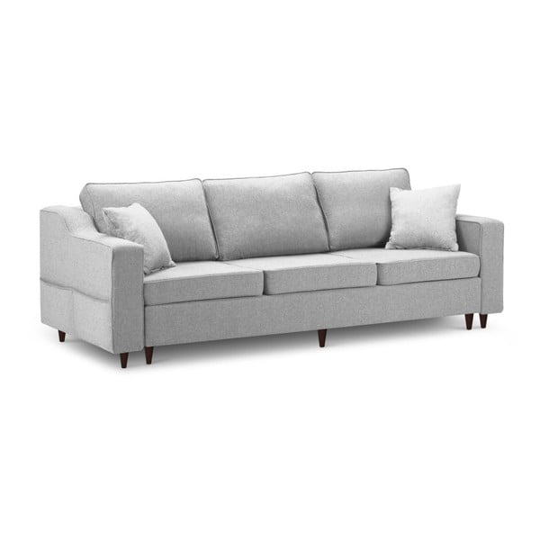 Pilka trivietė sofa-lova su daiktadėže Mazzini Sofos Narcisse