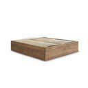 Rudos spalvos dvigulė lova iš medžio drožlių plokštės iš beržo su sandėliavimo vieta/be galvūgalio su lovos grotelėmis 160x200 cm Mara – Bobochic Paris