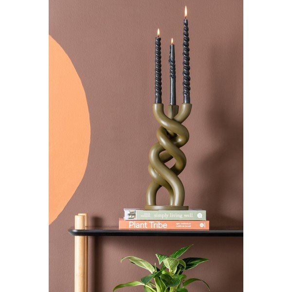 Žalios spalvos keramikinė žvakidė trims žvakėms PT LIVING Twisted, aukštis 31,4 cm-image-1