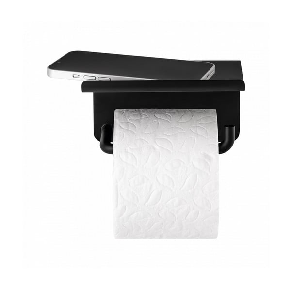 Sieninis iš nerūdijančio plieno laikiklis tualetiniam popieriui juodos spalvos Modo – Blomus