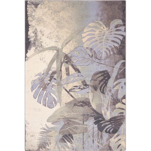 Kilimas iš vilnos pilkos spalvos/kreminės spalvos 200x300 cm Plants – Agnella