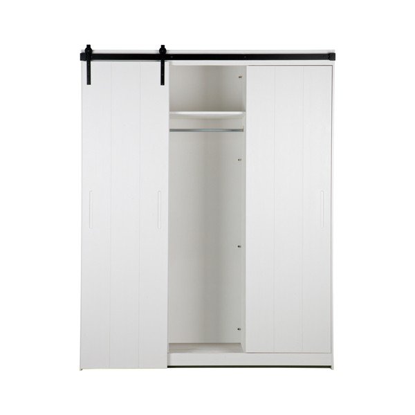 Baltos spalvos spintelės su stumdomomis durimis WOOOD Luuk-image-3