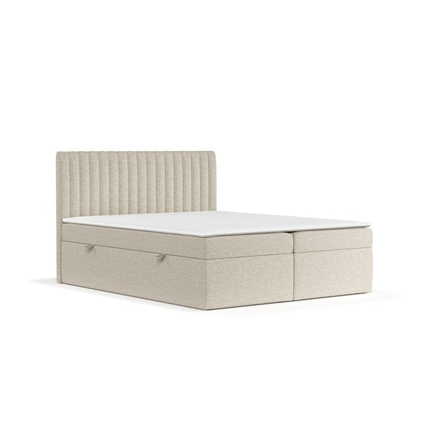 Spyruoklinė lova smėlio spalvos su sandėliavimo vieta 180x200 cm Spencer – Maison de Rêve