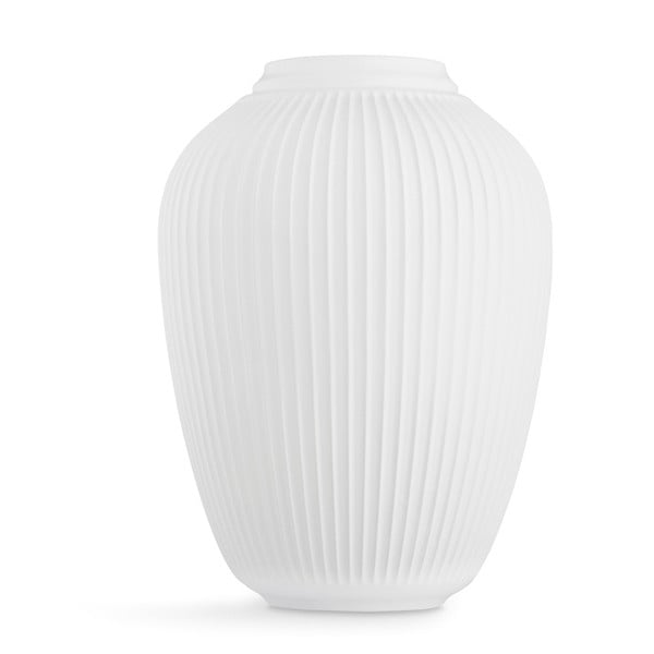 Baltos spalvos laisvai pastatoma akmens masės vaza "Kähler Design Hammershoi", aukštis 50 cm