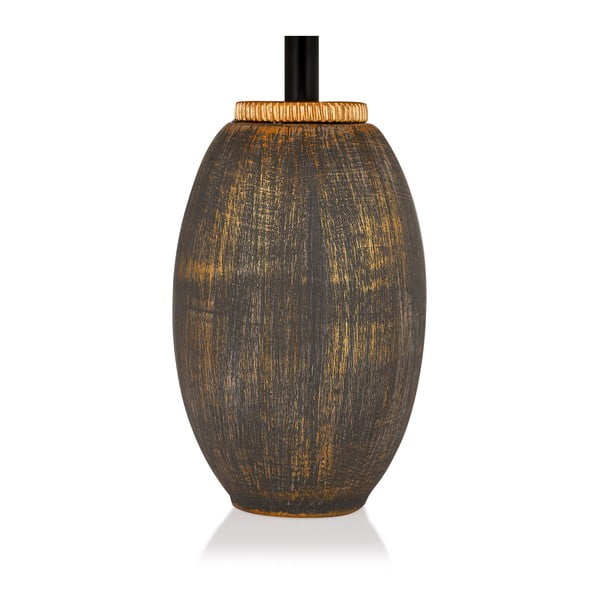 Pilkos spalvos/smėlio spalvos stalinis šviestuvas (aukštis 46 cm) su tekstiliniu gaubtu Yakamoz – Opviq lights-image-2