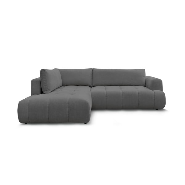 Tamsiai pilkos spalvos sulankstoma/su sandėliavimo vieta kampinė sofa (su kairiuoju kampu/„L“ formos) Fuji – Bobochic Paris