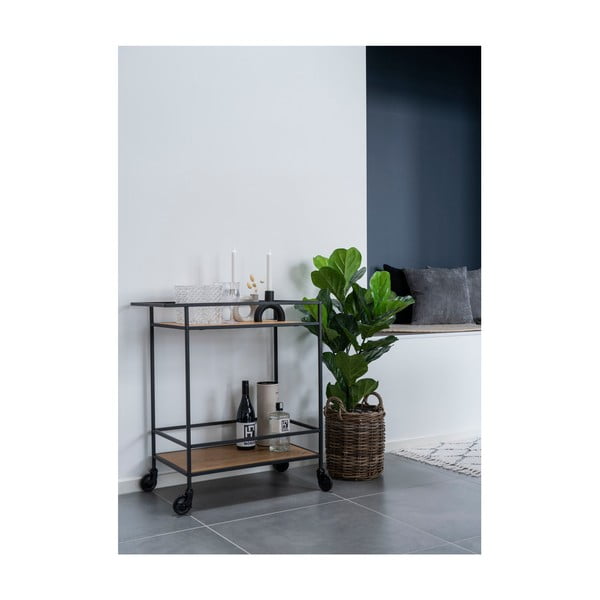 Baro vežimėlis su ąžuolo dekoro lentomis House Nordic Vita-image-2