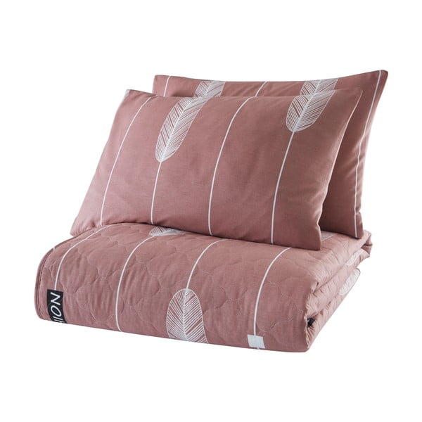 Rožinė medvilninė lovatiesė su 2 pagalvių užvalkalais Mijolnir Modena, 225 x 240 cm