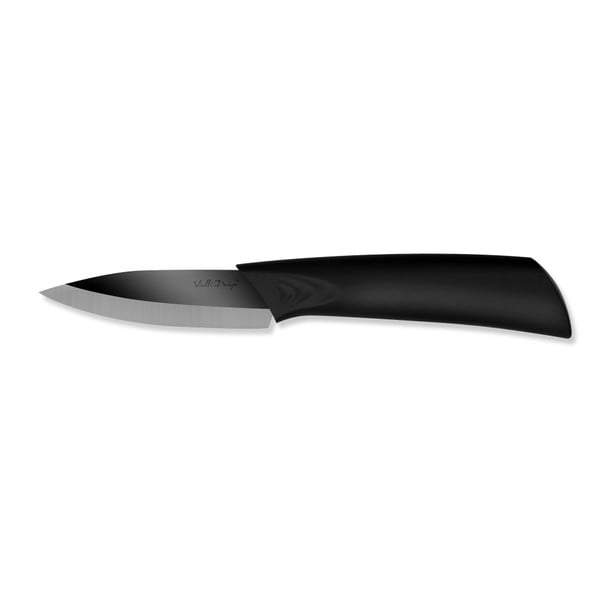 Keraminis peilis poliruota geležte, 7,5 cm, juodas
