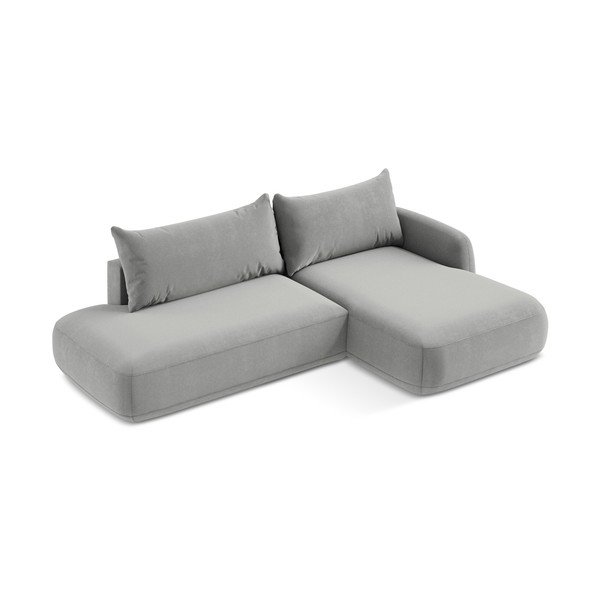 Šviesiai pilkos spalvos sulankstoma kampinė sofa (su dešiniuoju kampu/su gultu) Hale – Makamii-image-4