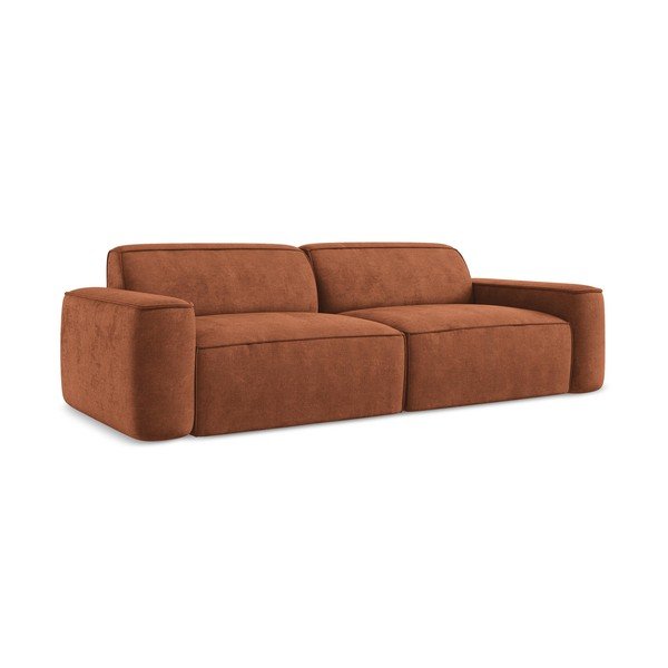 Terakotos spalvos iš šenilinio audinio sofa 244 cm Omao – Makamii-image-3
