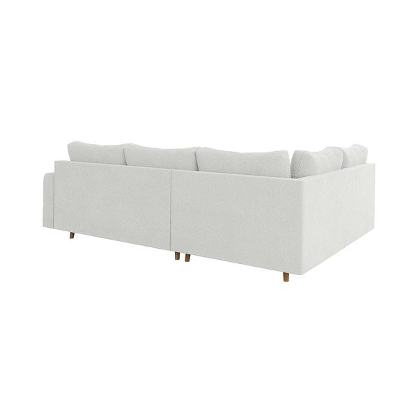 Baltos spalvos iš boucle kampinė sofa (su kairiuoju kampu/„L“ formos) Ariella – Ropez-image-2